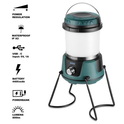 Sencor - LED Ljusreglerad multifunctional lamp med en power bank LED/10W/4400 mAh IPX2