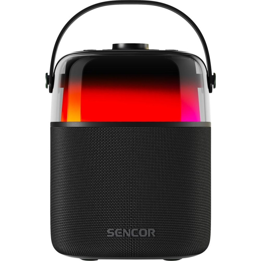 Sencor - LED RGB Högtalare med trådlösa mikrofoner 35W 8000 mAh + 2x 1800 mAh IPX5 svart