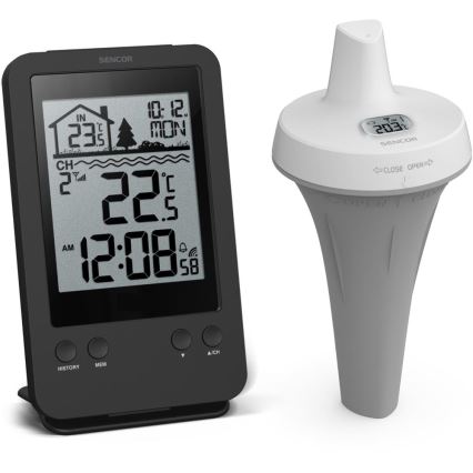 Sencor - Mätstation med trådlös flytsensor för pool 2xAA + 2xAA IPX7