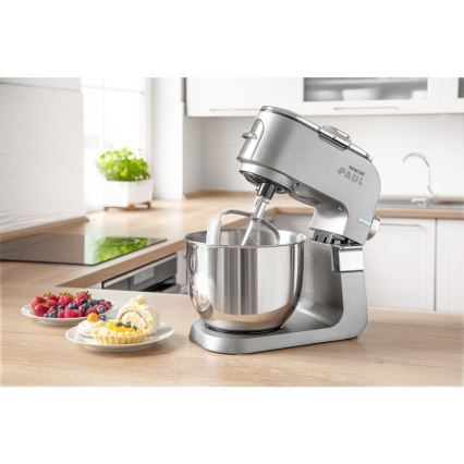 Sencor - Multifunktionell köksrobot med skål av rostfritt stål 1500W/230V matt krom