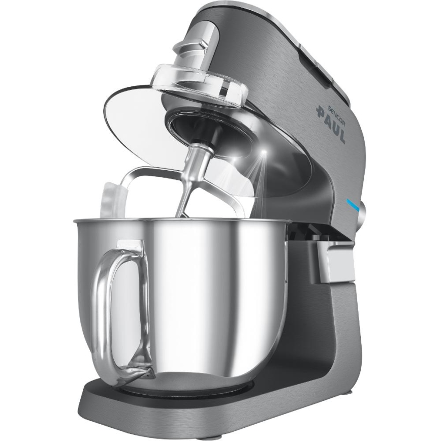 Sencor - Multifunktionell köksrobot med skål av rostfritt stål 1500W/230V matt krom