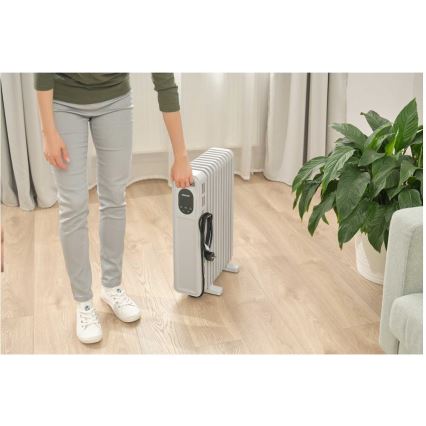 Sencor - Oljeradiator med 11 lameller 1000/2300W/230V vit + fjärrkontroll