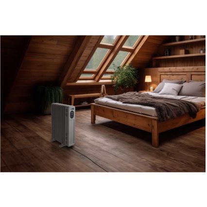 Sencor - Oljeradiator med 11 lameller 1000/2300W/230V vit + fjärrkontroll