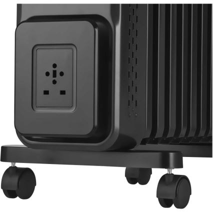 Sencor - Oljefylld radiator med 11 ribbor 1000/1200/2400W/230V Wi-Fi svart