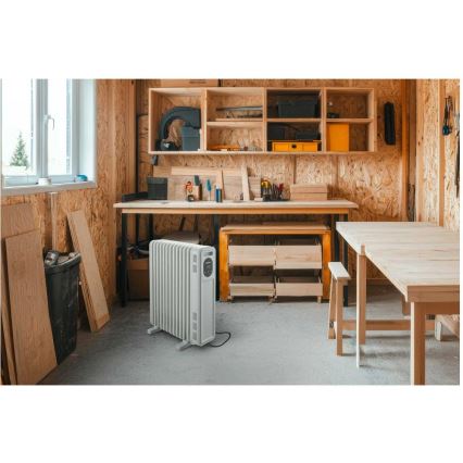 Sencor - Oljefylld radiator med 13 ribbor 1000/2500W/230V vit + fjärrkontroll