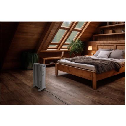 Sencor - Oljefylld radiator med 9 element 800/1200/2000W/230V vit