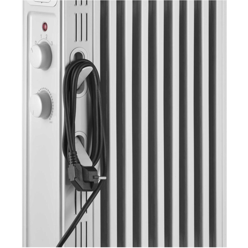 Sencor - Oljefylld radiator med 9 element 800/1200/2000W/230V vit