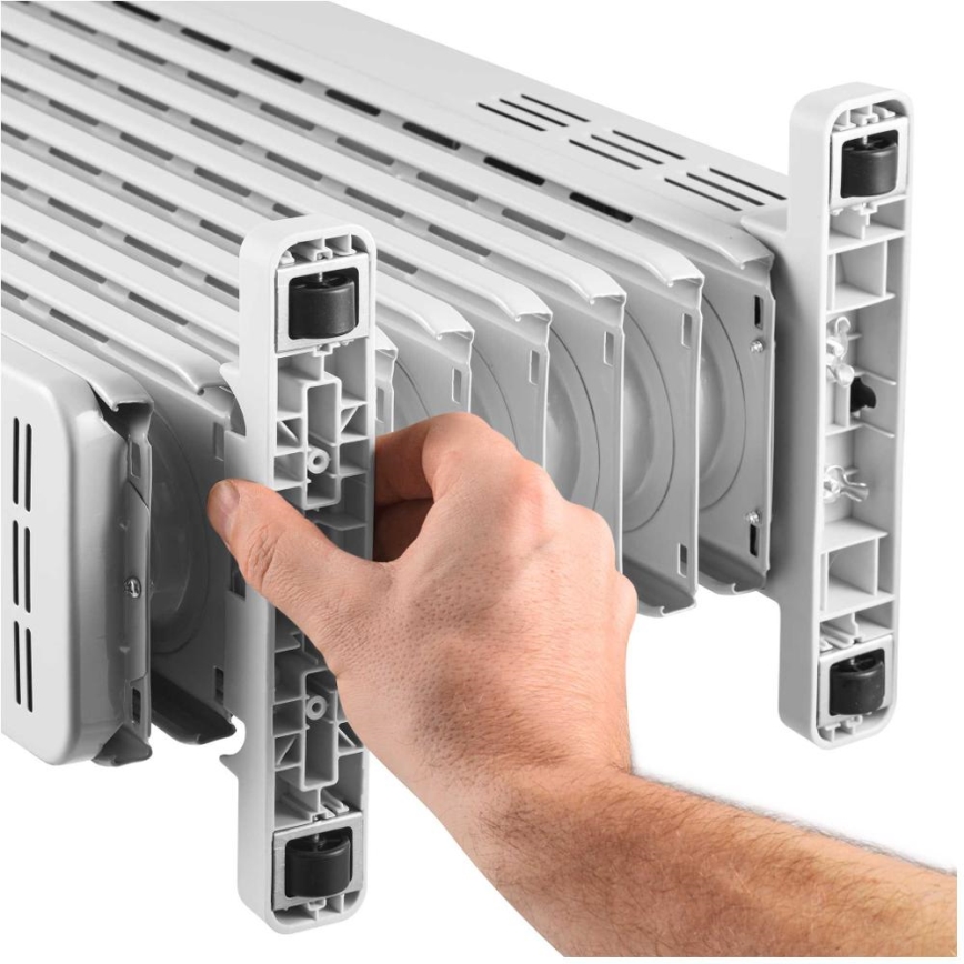 Sencor - Oljefylld radiator med 9 element 800/1200/2000W/230V vit