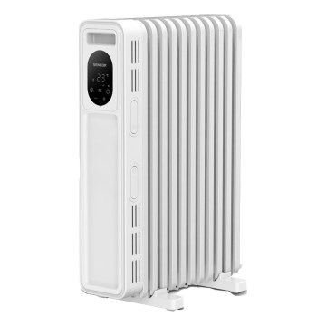 Sencor - Oljeradiator med 11 lameller 1000/2300W/230V vit + fjärrkontroll