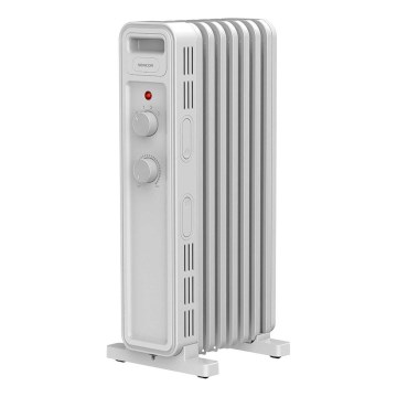 Sencor - Oljeradiator med 7 ribbor, 600/900/1500 W, 230 V, vit