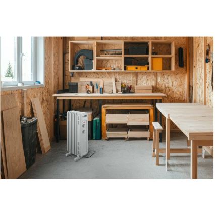 Sencor - Oljeradiator med 7 ribbor, 600/900/1500 W, 230 V, vit