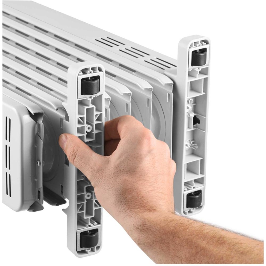 Sencor - Oljeradiator med 7 ribbor, 600/900/1500 W, 230 V, vit