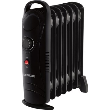 Sencor - Oljeradiator med 7 ribbor, 700 W/230 V, svart
