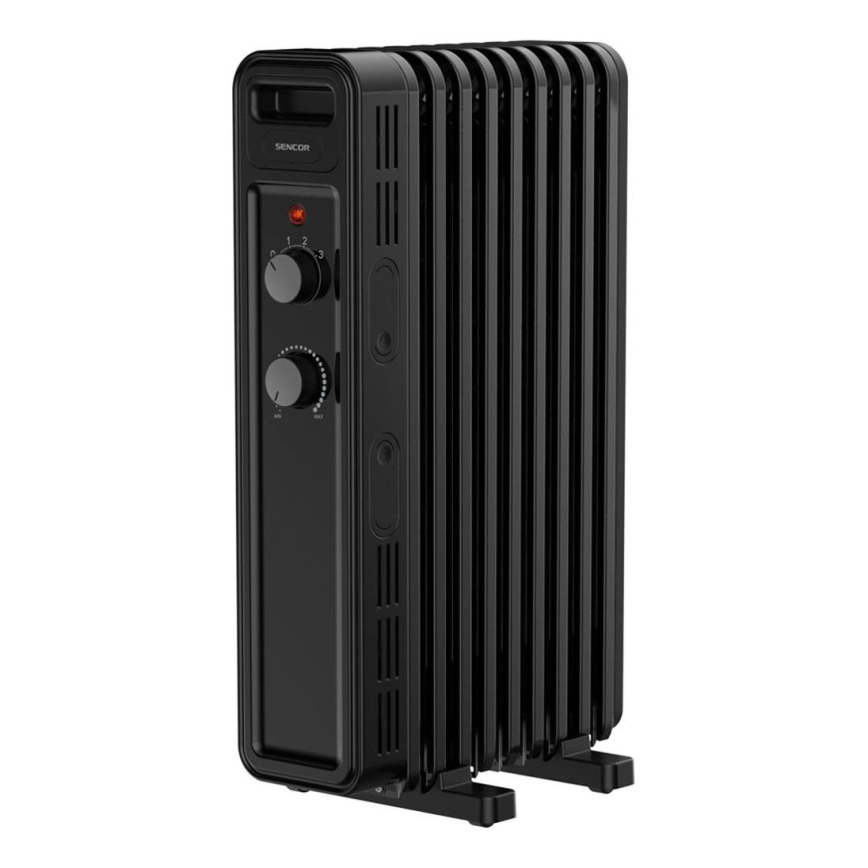 Sencor - Oljeradiator med 9 element 800/1200/2000W/230V svart