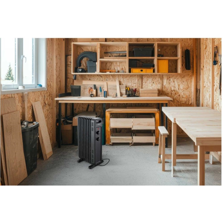 Sencor - Oljeradiator med 9 element 800/1200/2000W/230V svart