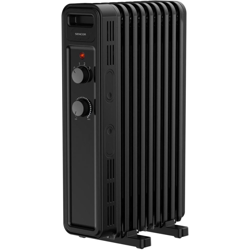 Sencor - Oljeradiator med 9 element 800/1200/2000W/230V svart