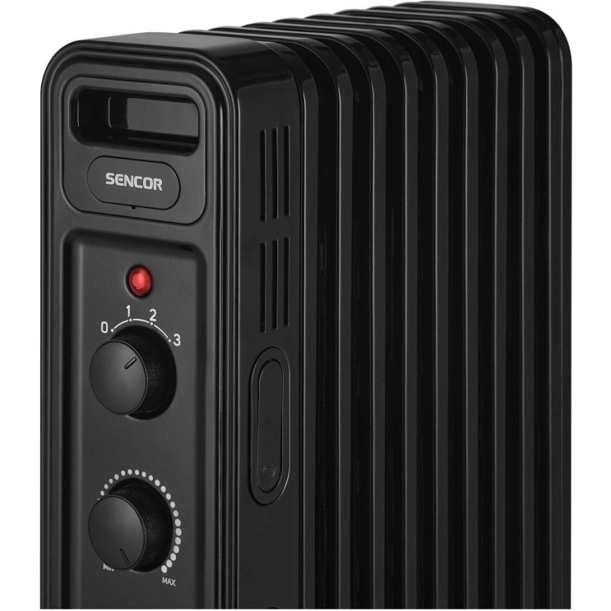 Sencor - Oljeradiator med 9 element 800/1200/2000W/230V svart