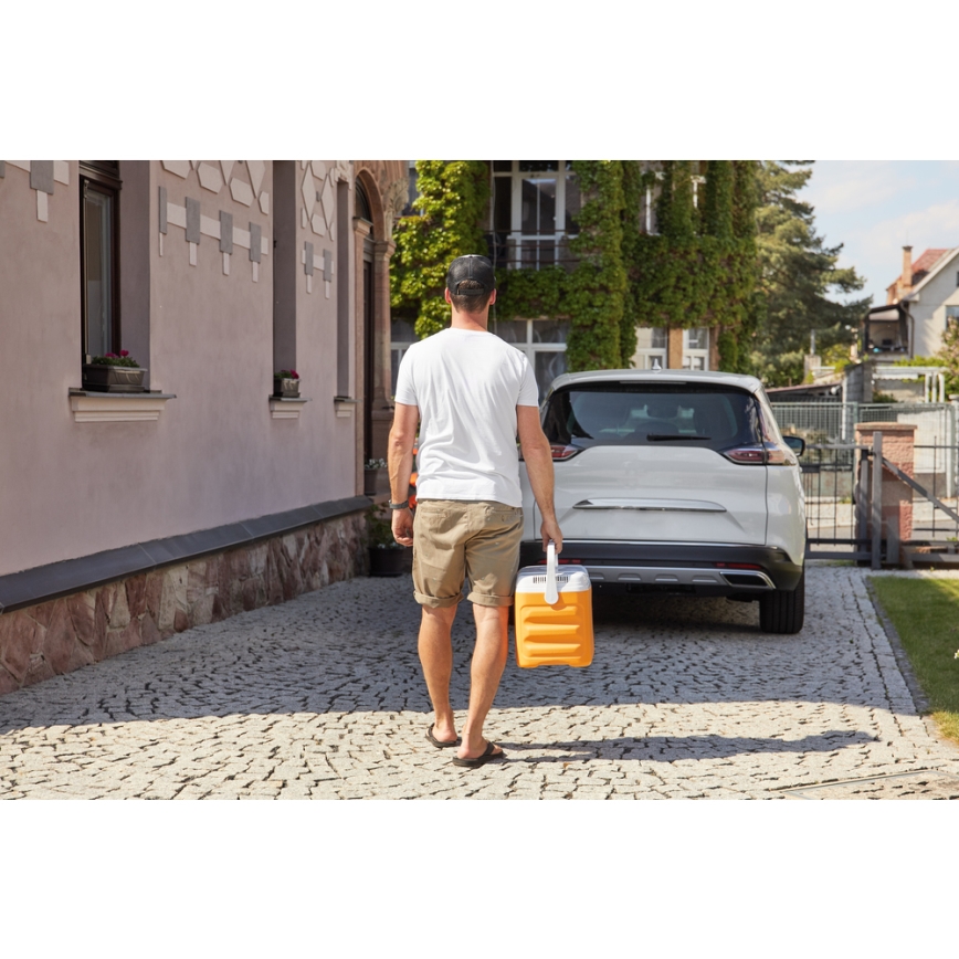 Sencor - Portabelt bilkylskåp 22 l 45W/12V orange/vit
