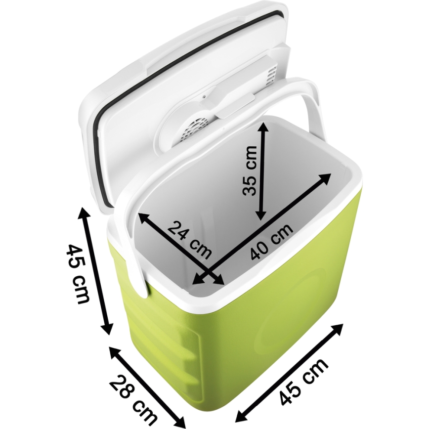 Sencor - Portabelt bilkylskåp 30 l 55W/5V /12V/230V grön/vit