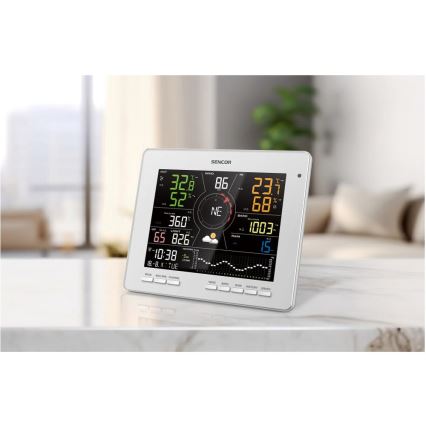 Sencor - Professionell väderstation med färg-LCD-display 5V 1xCR2032 + 3xAA + 2xAA Wi-Fi Tuya