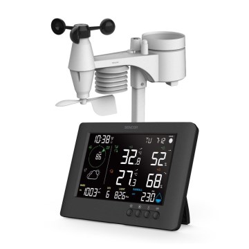 Sencor - Professionell väderstation med färg-LCD-display och väckarklocka 5V/1xCR2032 + 3xAA Wi-Fi