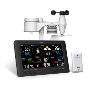Sencor - Professionell väderstation med färg-LCD-skärm 5V/1xCR2032 + 3xAA Wi-Fi