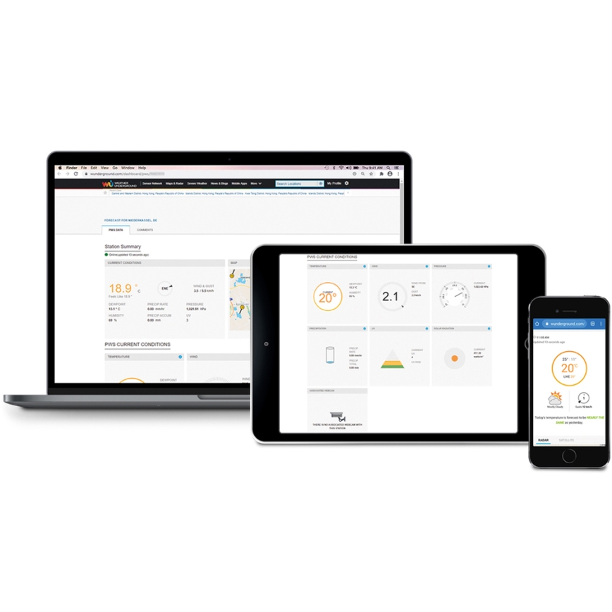 Sencor - Professionell väderstation med färgglad LCD-skärm 1xCR2032 + 3xAA Wi-Fi