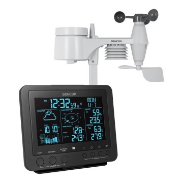 Sencor - Professionell väderstation med färgglad LCD-skärm 1xCR2032