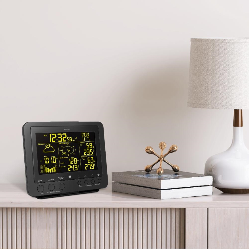 Sencor - Professionell väderstation med färgglad LCD-skärm 1xCR2032