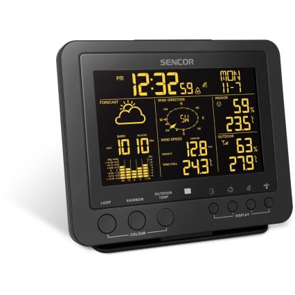 Sencor - Professionell väderstation med färgglad LCD-skärm 1xCR2032