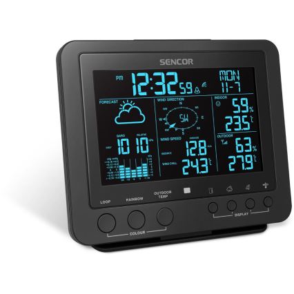 Sencor - Professionell väderstation med färgglad LCD-skärm 1xCR2032