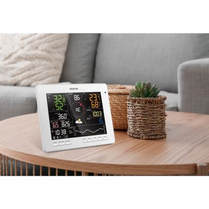 Sencor - Professionell väderstation med färgglad LCD-skärm 1xCR2032 Wi-Fi Tuya