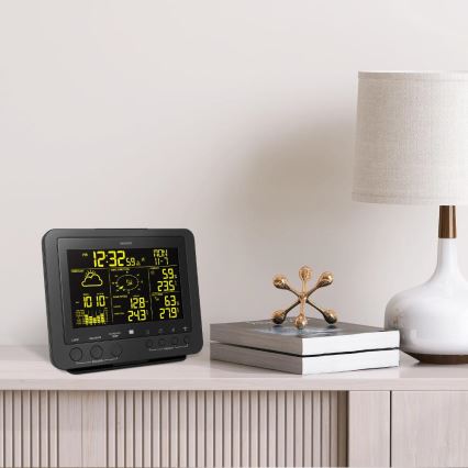 Sencor - Professionell väderstation med färgglad LCD-skärm 5V/1xCR2032 + 3xAA
