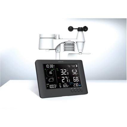 Sencor - Professionell väderstation med färg-LCD-display och väckarklocka 5V/1xCR2032 + 3xAA Wi-Fi