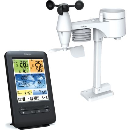 Sencor - Professionell väderstation med LCD-färgskärm1xCR2032 Wi-Fi