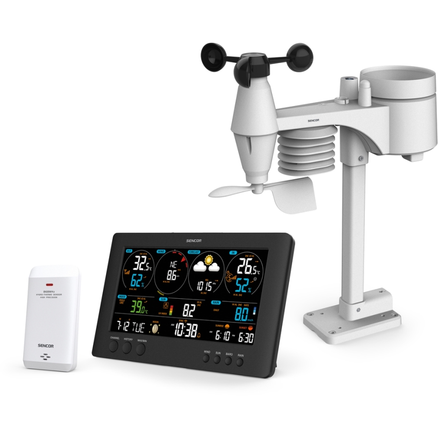 Sencor - Professionell väderstation med LCD-färgskärm1xCR2032 Wi-Fi