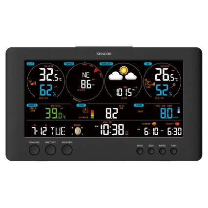Sencor - Professionell väderstation med LCD-färgskärm1xCR2032 Wi-Fi