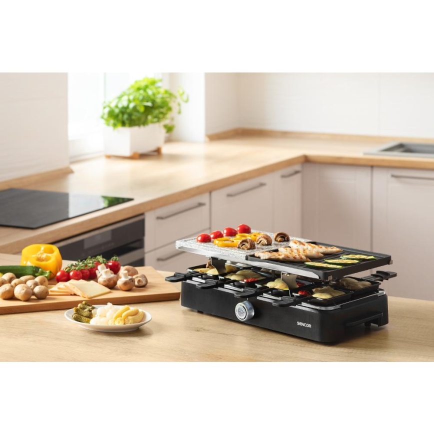 Sencor - Raclette grill med tillbehör 1400W/230V