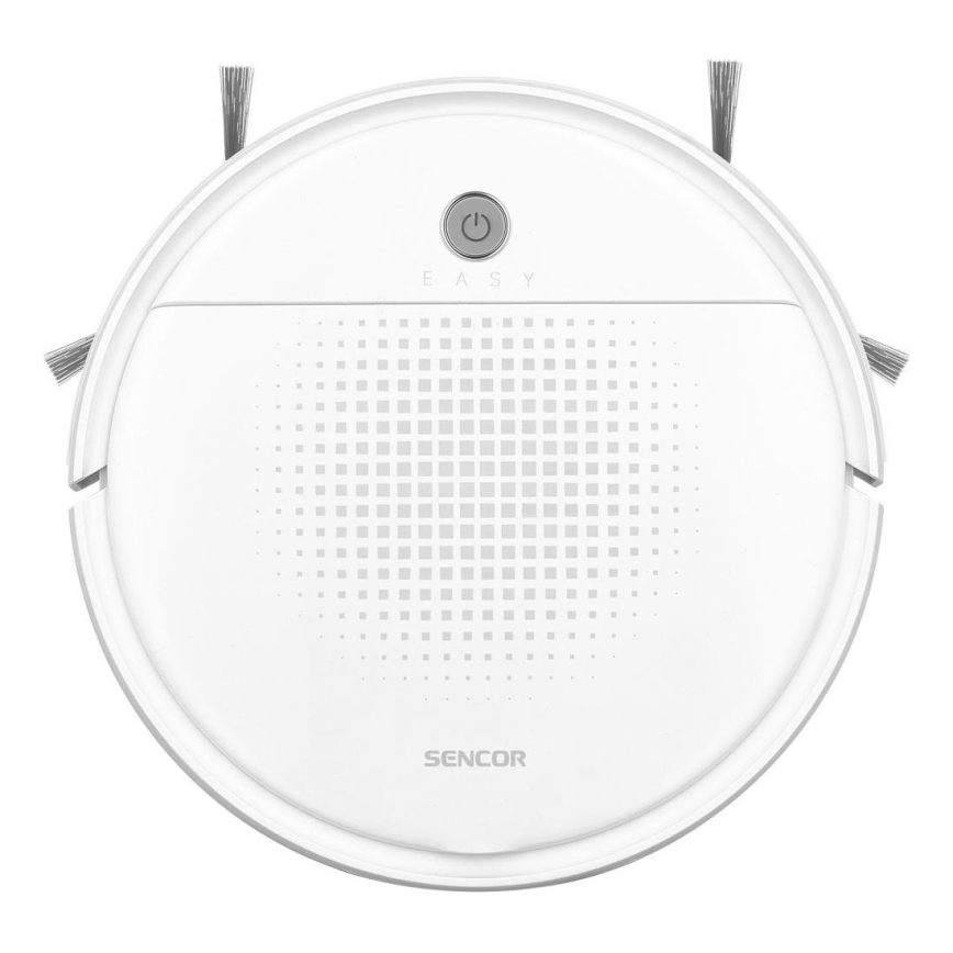 Sencor - Robotdammsugare med mopp 2i1 18W/1500 mAh vit + fjärrkontroll