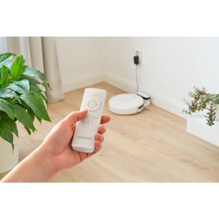 Sencor - Robotdammsugare med mopp 2i1 18W/1500 mAh vit + fjärrkontroll