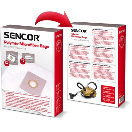 Sencor - SET 5x påsar + 1x mikrofilter till dammsugare