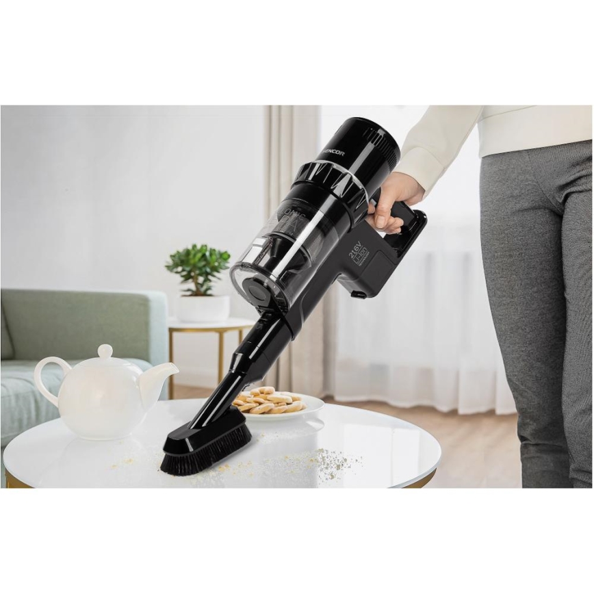 Sencor - Sladdlös stickdammsugare 2i1 250W/2200 mAh svart