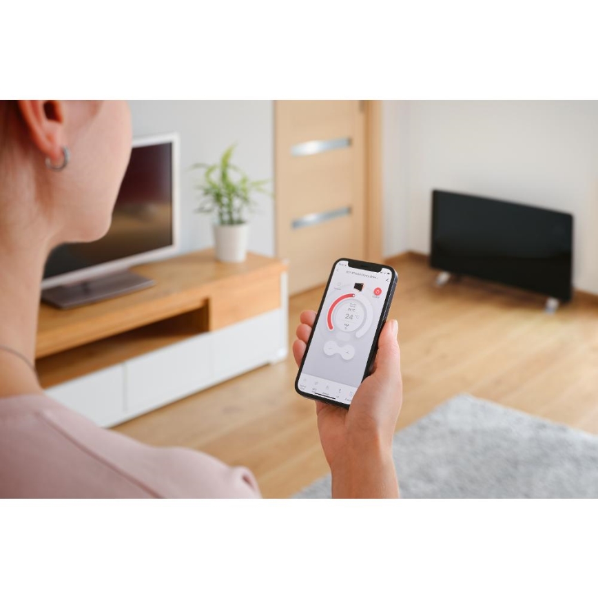 Sencor - Smart elektrisk direktvärmare/konvektor 1200/2400W/230V IP24 Wi-Fi svart