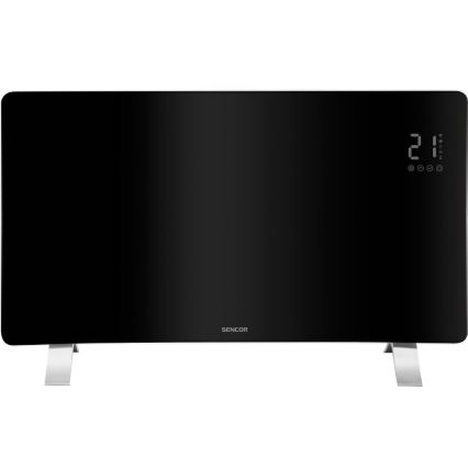 Sencor - Smart elektrisk direktvärmare/konvektor 1200/2400W/230V IP24 Wi-Fi svart