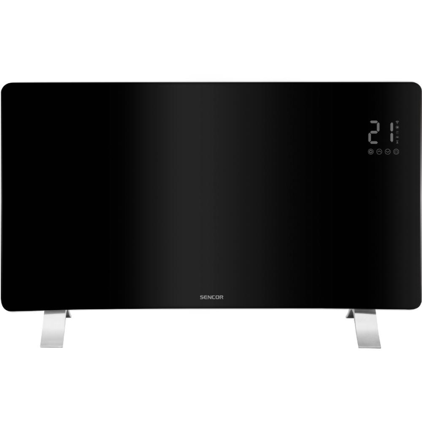 Sencor - Smart elektrisk direktvärmare/konvektor 1200/2400W/230V IP24 Wi-Fi svart