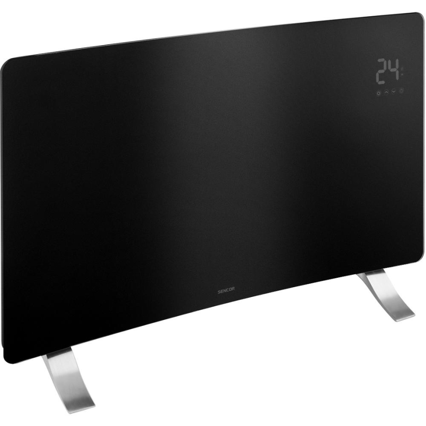 Sencor - Smart elektrisk direktvärmare/konvektor 1200/2400W/230V IP24 Wi-Fi svart