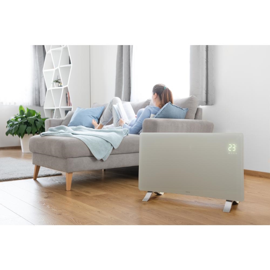 Sencor - Smart elektrisk direktvärmare/konvektor 1200/2400W/230V IP24 Wi-Fi vit
