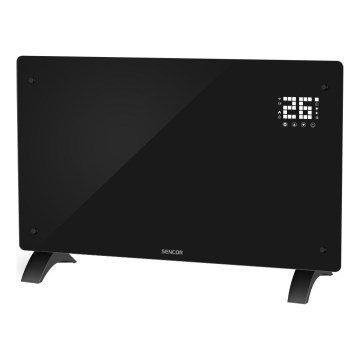 Sencor - Smart elektrisk direktvärmare/konvektor 2000 W/230 V IP24 Wi-Fi svart + fjärrkontroll