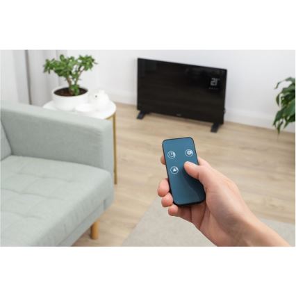 Sencor - Smart elektrisk direktvärmare/konvektor 2000 W/230 V IP24 Wi-Fi svart + fjärrkontroll