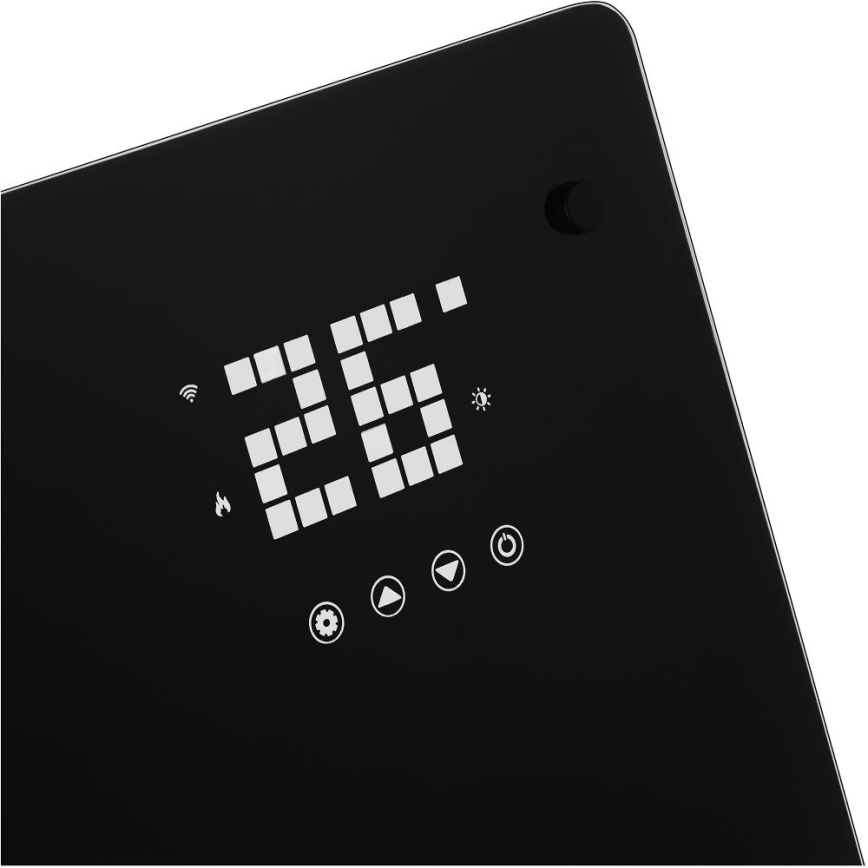 Sencor - Smart elektrisk direktvärmare/konvektor 2000 W/230 V IP24 Wi-Fi svart + fjärrkontroll